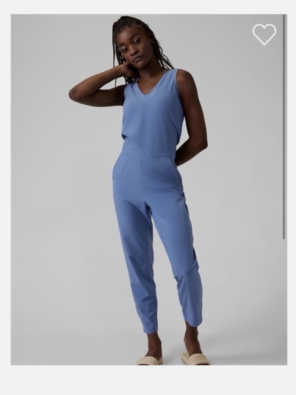 Athleta Brooklyn jumpsuit size 8 tall cottage blue